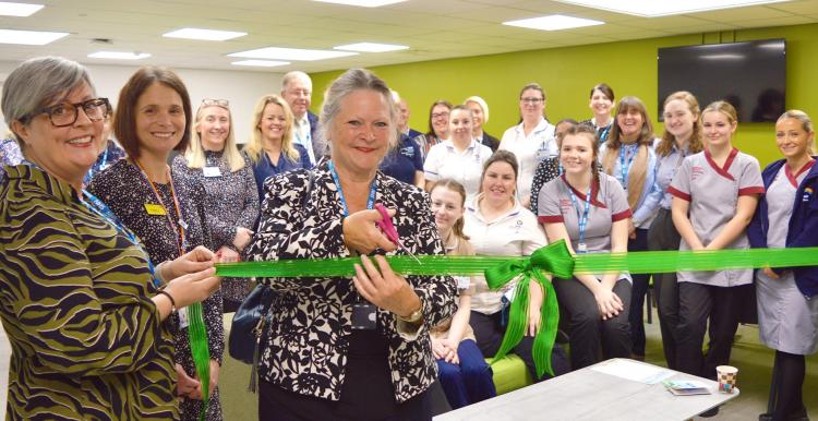 Student Hub opened by Suzy Brain England OBE, Chair of the Board, Sam Debbage, Director of Education and Research, and Zoe Lintin, Chief People Officer